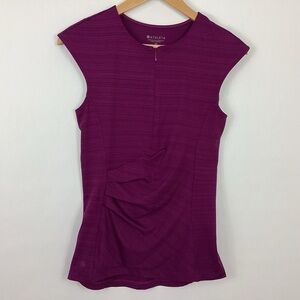 Athleta Pacifica Ruched Rash Guard 1/2 Zip Top Size XS